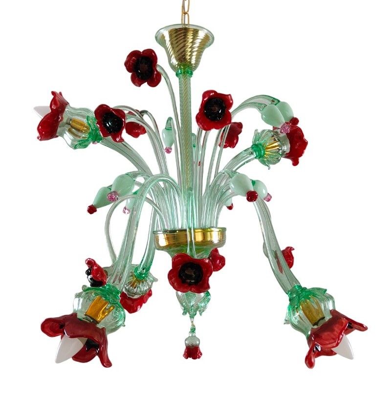 tulips murano chandelier front