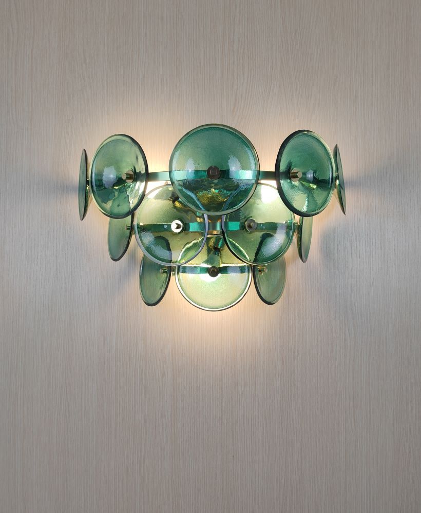 green trumpet murano glass wall sconce