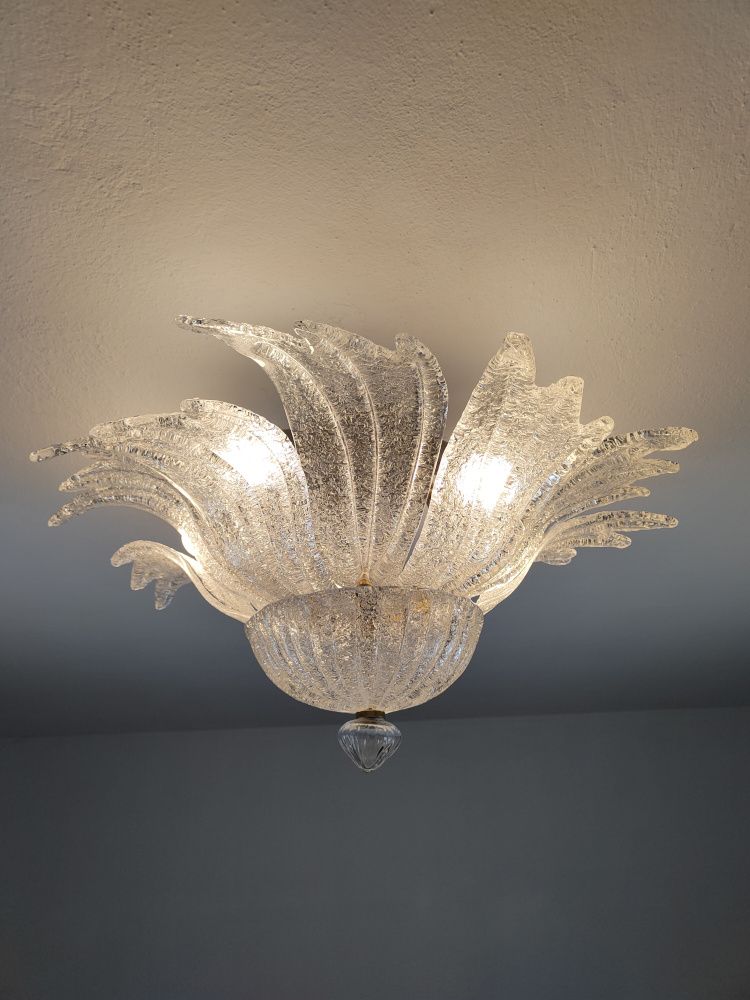 murano glass laeves flush mount 