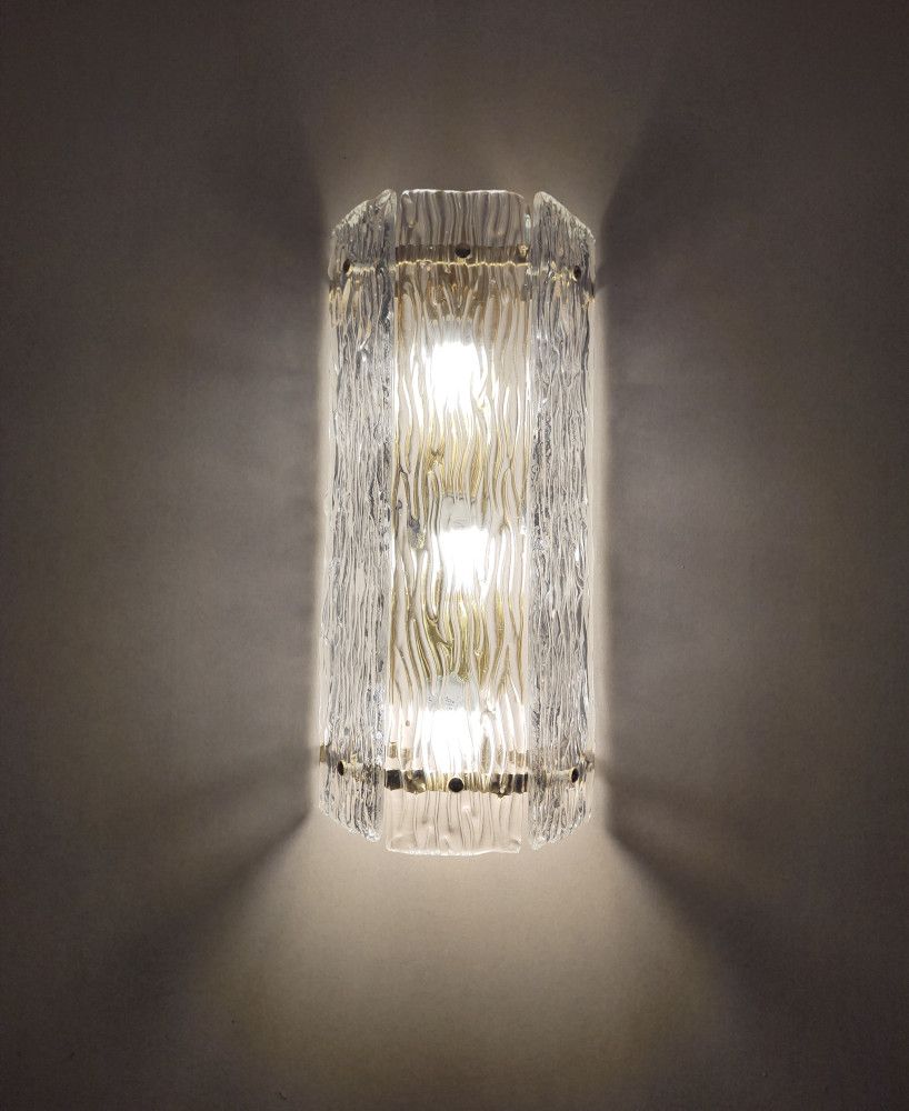 Bark slabs contemporary murano glass wall sconces 