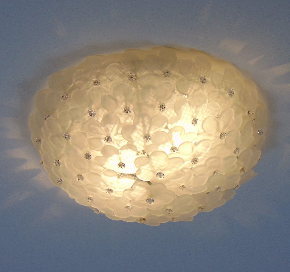 satin flowers murano glass flush mount 