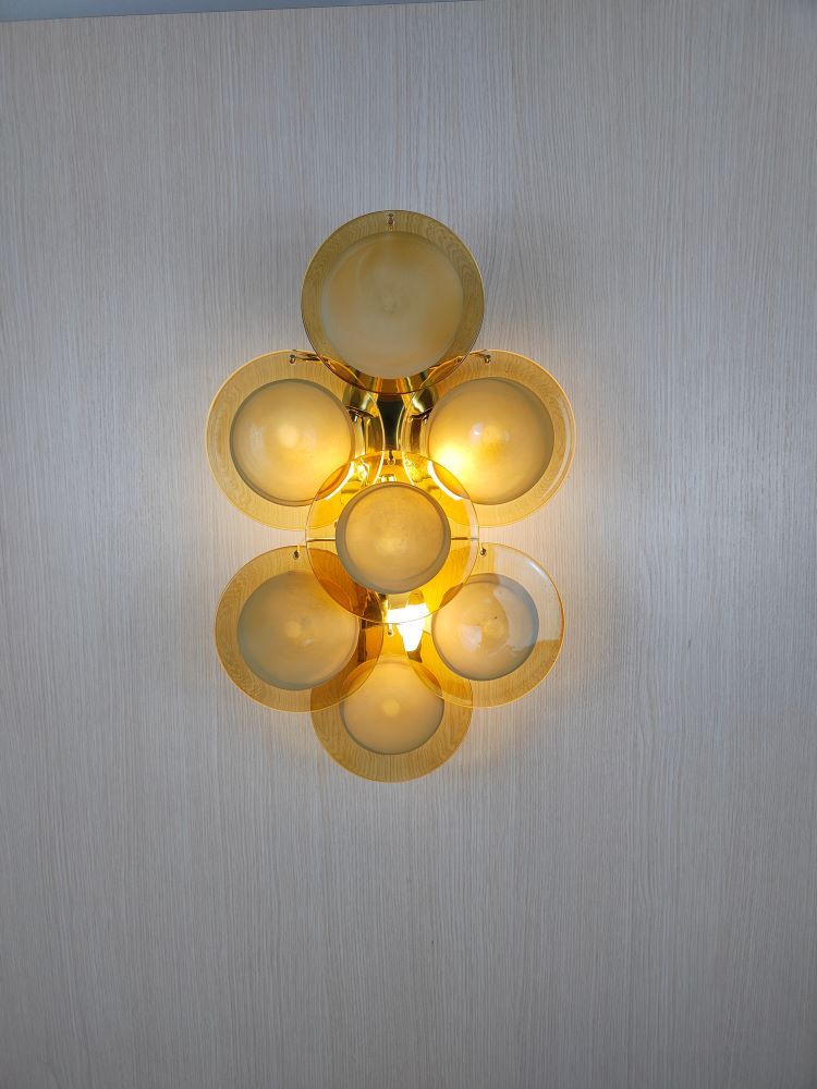 caramel murano discs wall sconce 