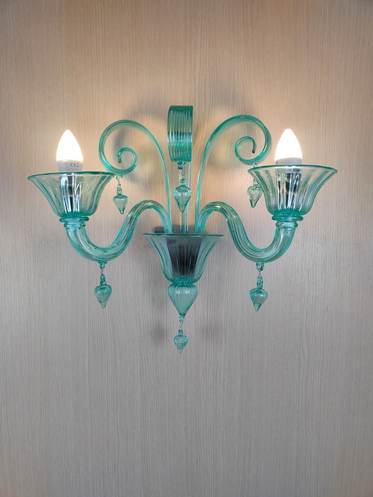 green murano drops classic wall sconce