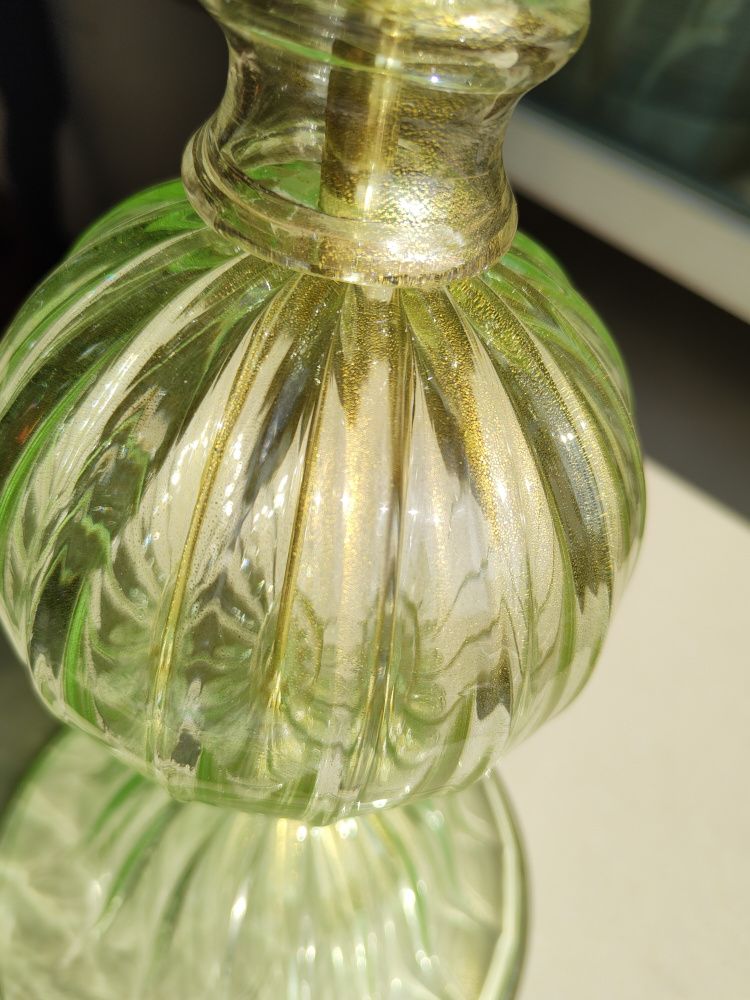 light green gold murano table lamp