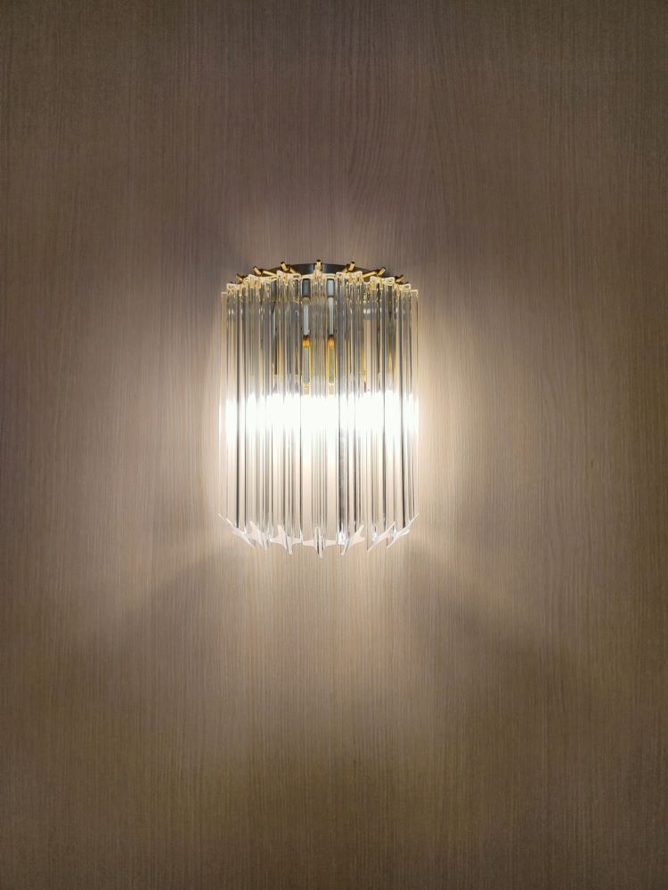 small qaudriedri murano  wall sconce