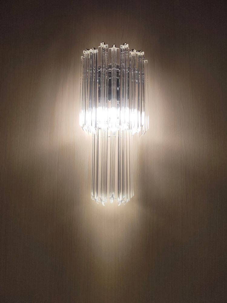 ong clear quadriedri murano wall sconce