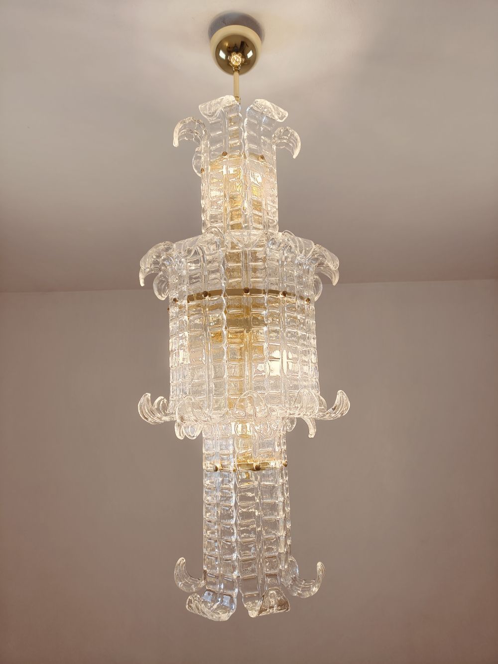Murano glass Felci long chandelier