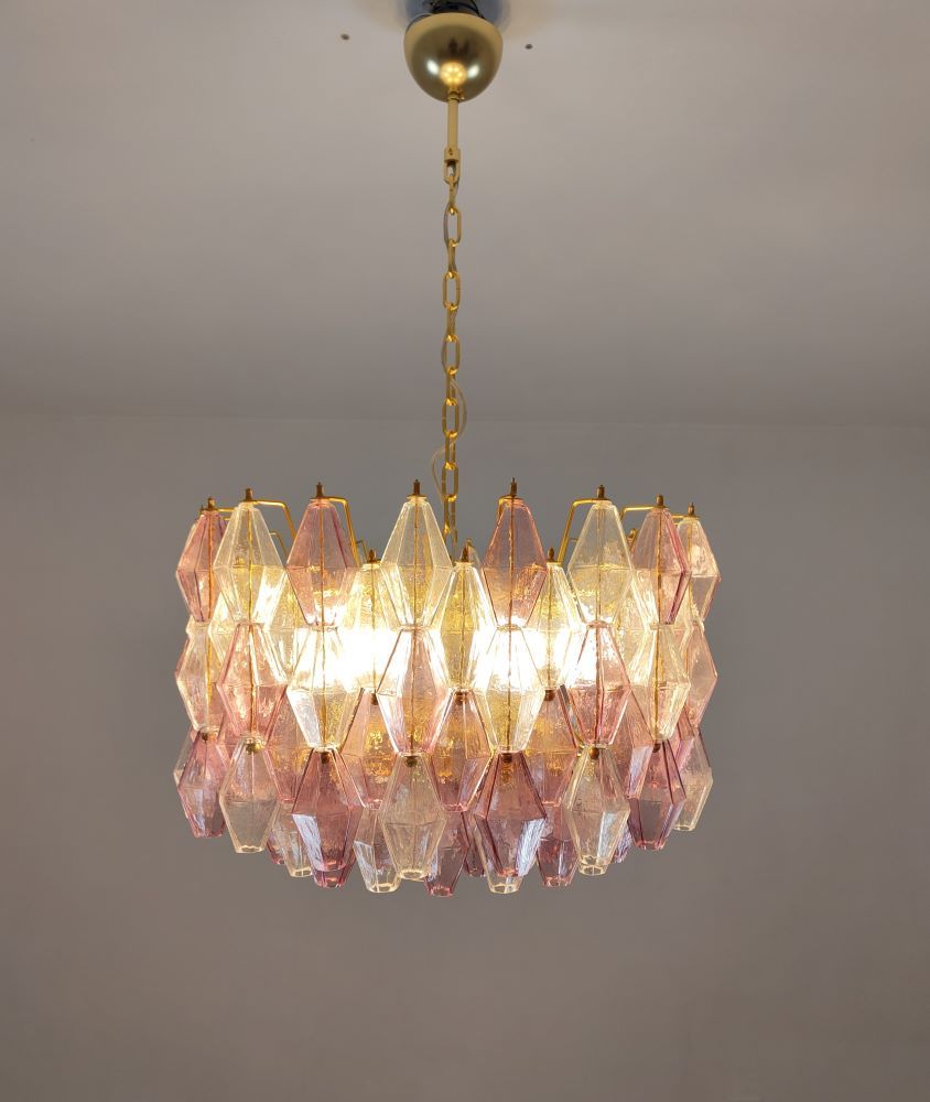 drum shape poliedri murano chandelier 1