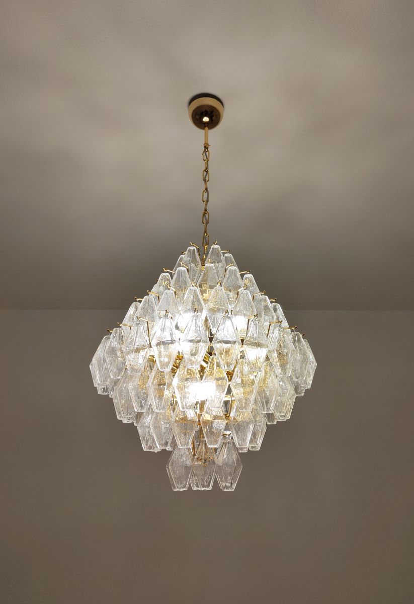 poliedro shape clear poliedri murano chandelier