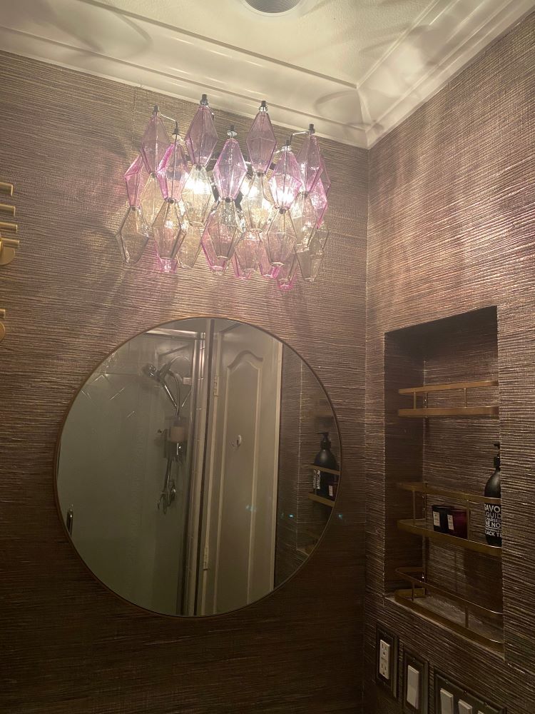 amethyst and grey murano poliedri wall sconce 2