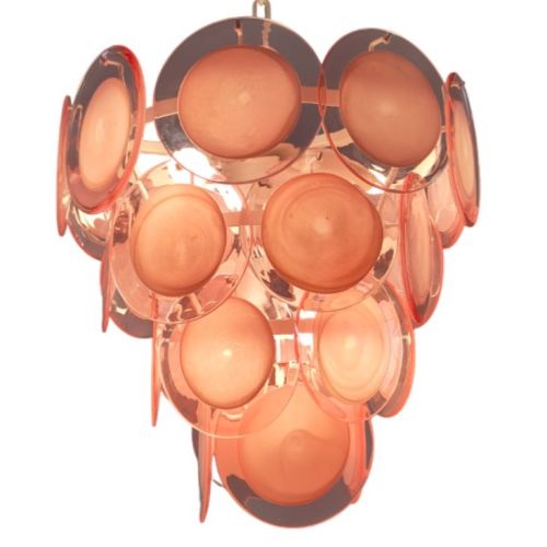 pink murano discs glass chandelier 1