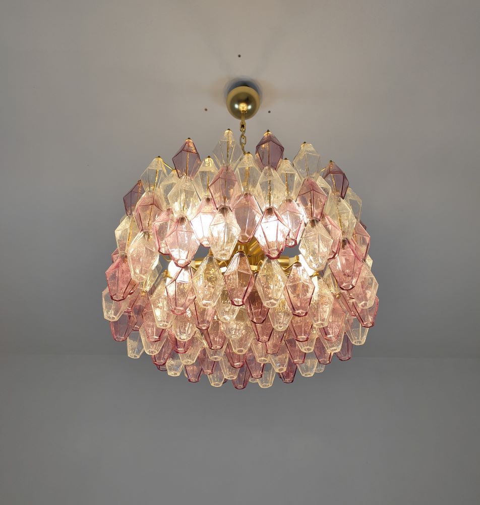 drum shape poliedri murano chandelier 2