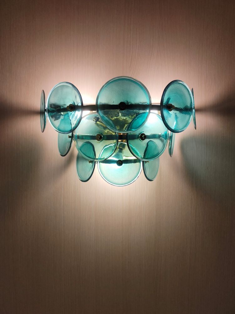 green trumpet murano glass wall sconce