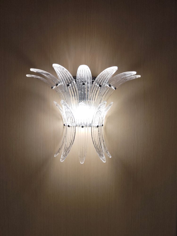 clear murano palmette wall sconce 