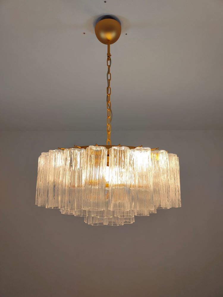 flat clear tronchi murano chandelier 