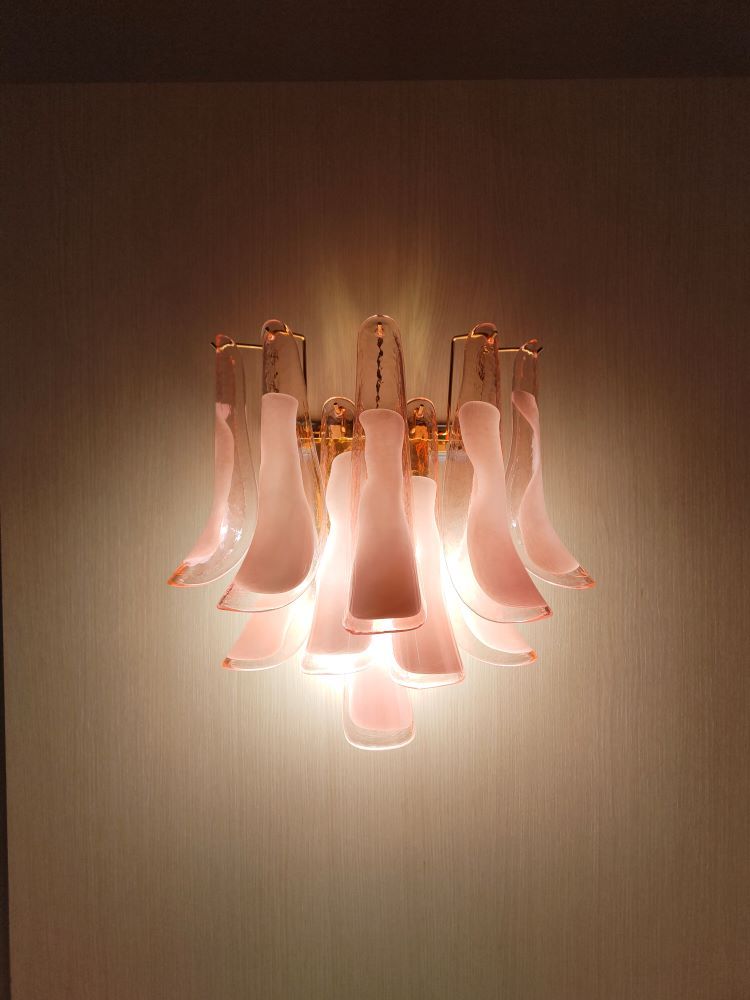 large pink sella murano wall sconce