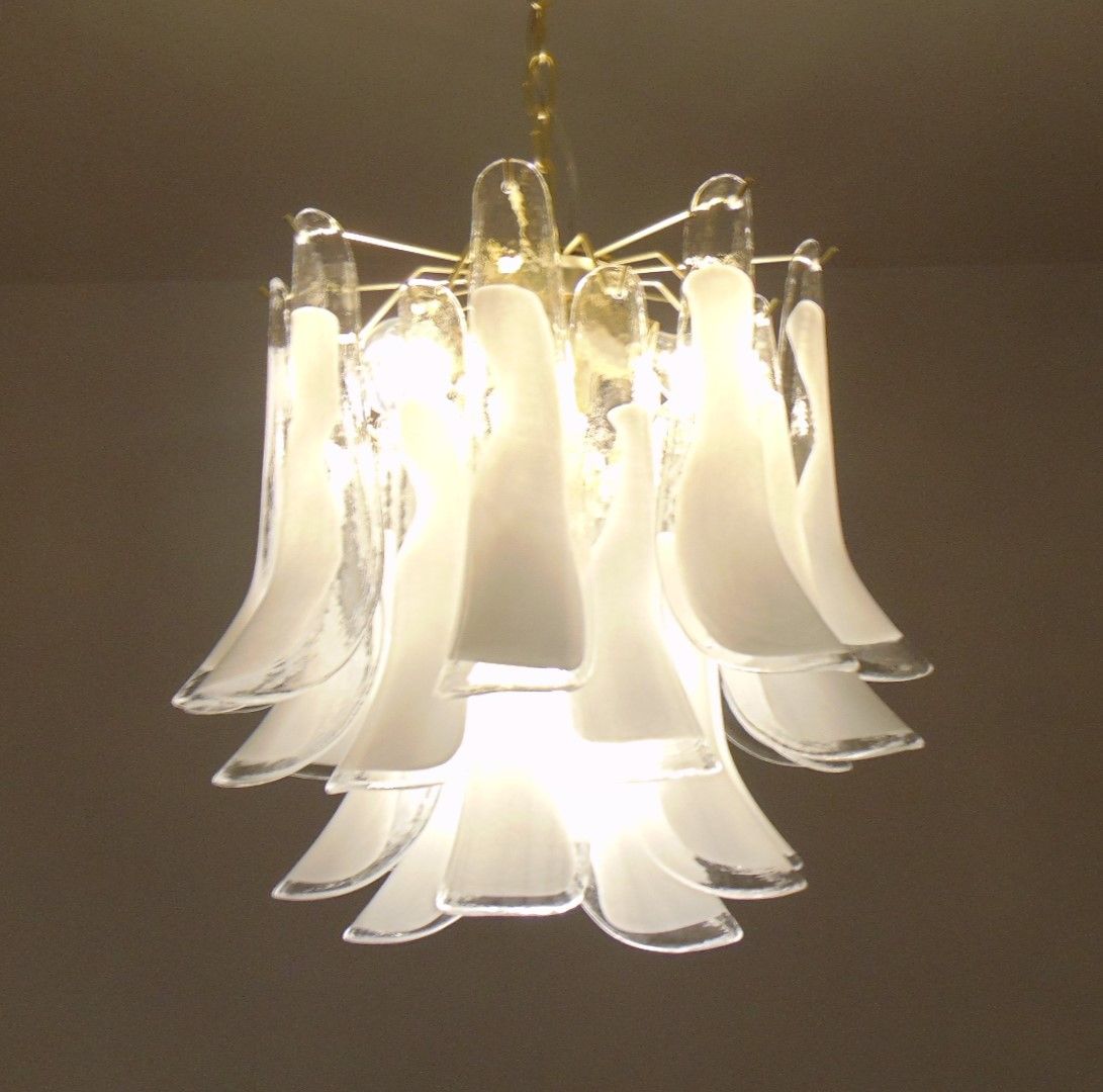 white feathers murano chandelier