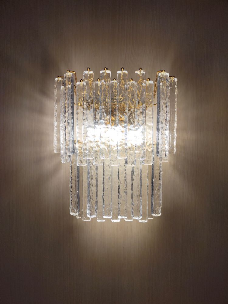 clear murano glass bars wall sconce 