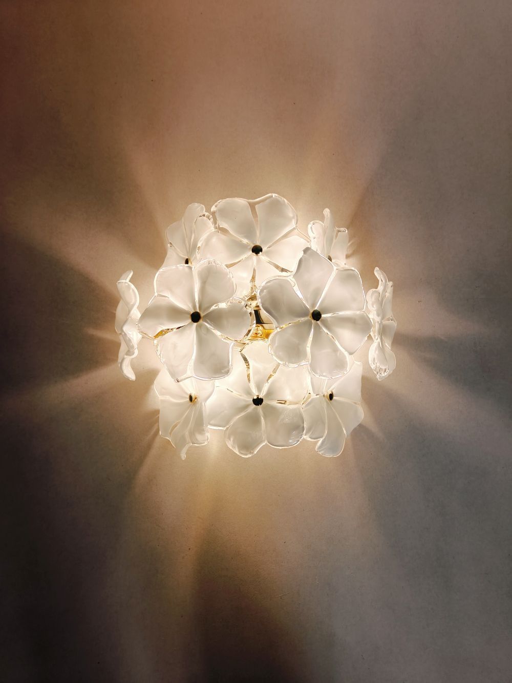 Murano glass flowers lotus wall sconce