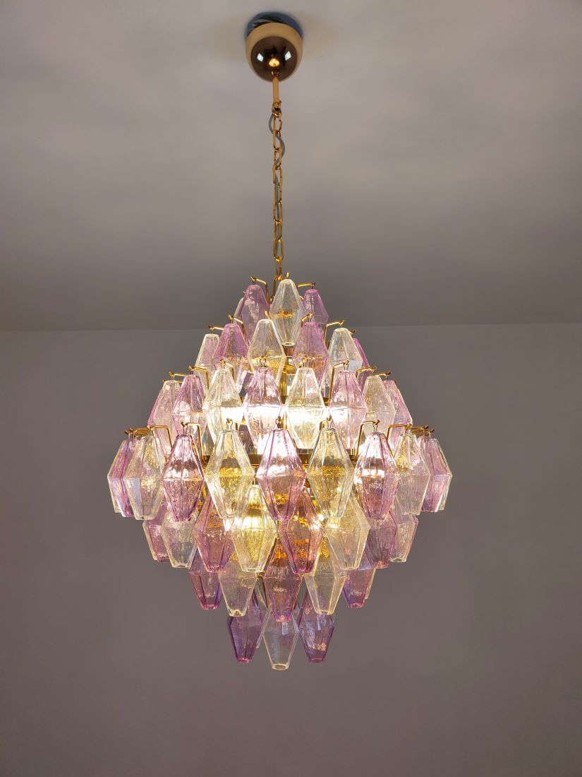 poliedro shaped clear and amethyst poliedri chandelier