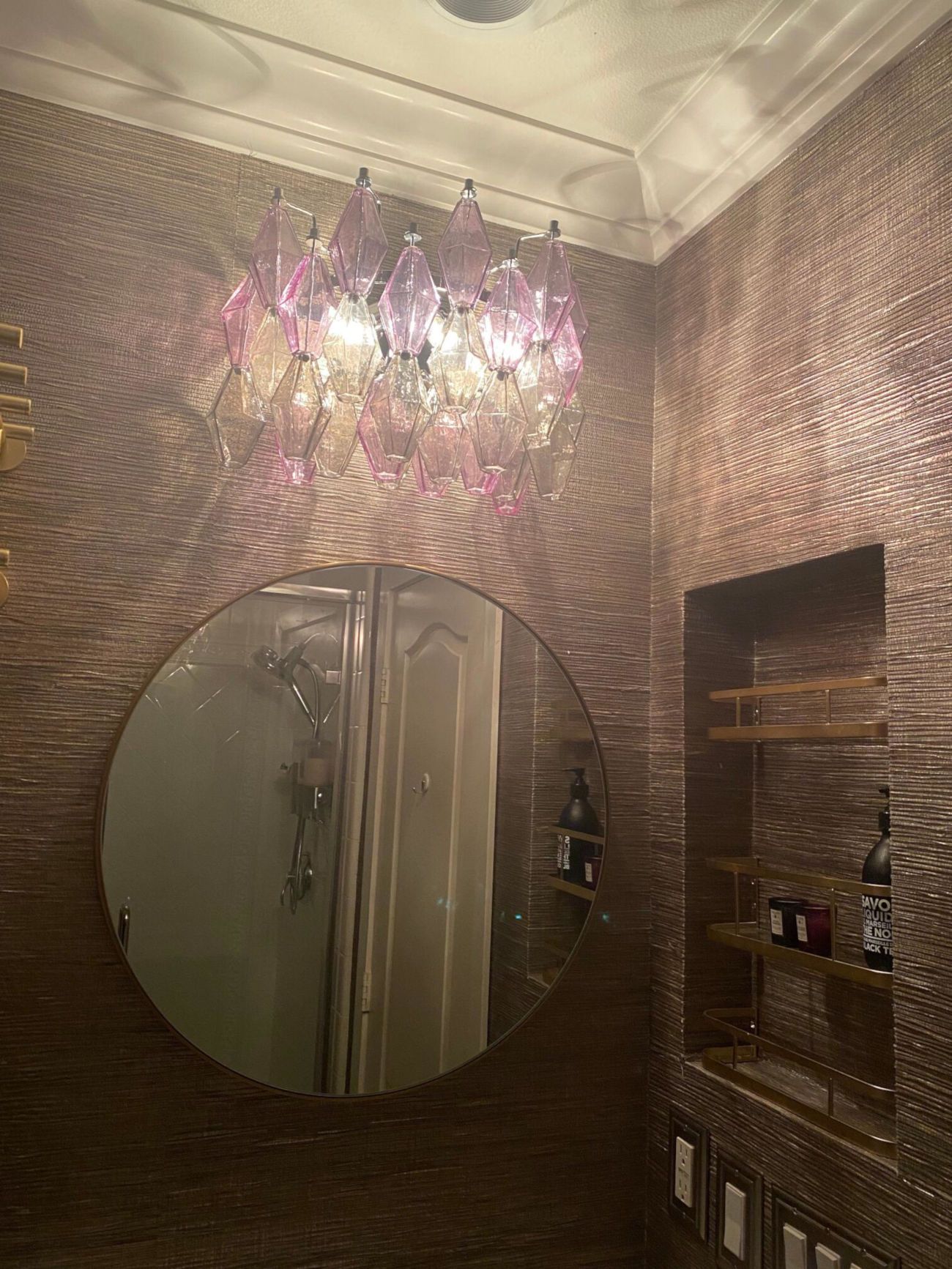 large poliedri murano glass wall sconce
