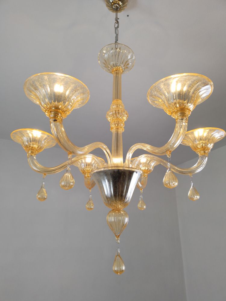 amber murano glass drops chandelier