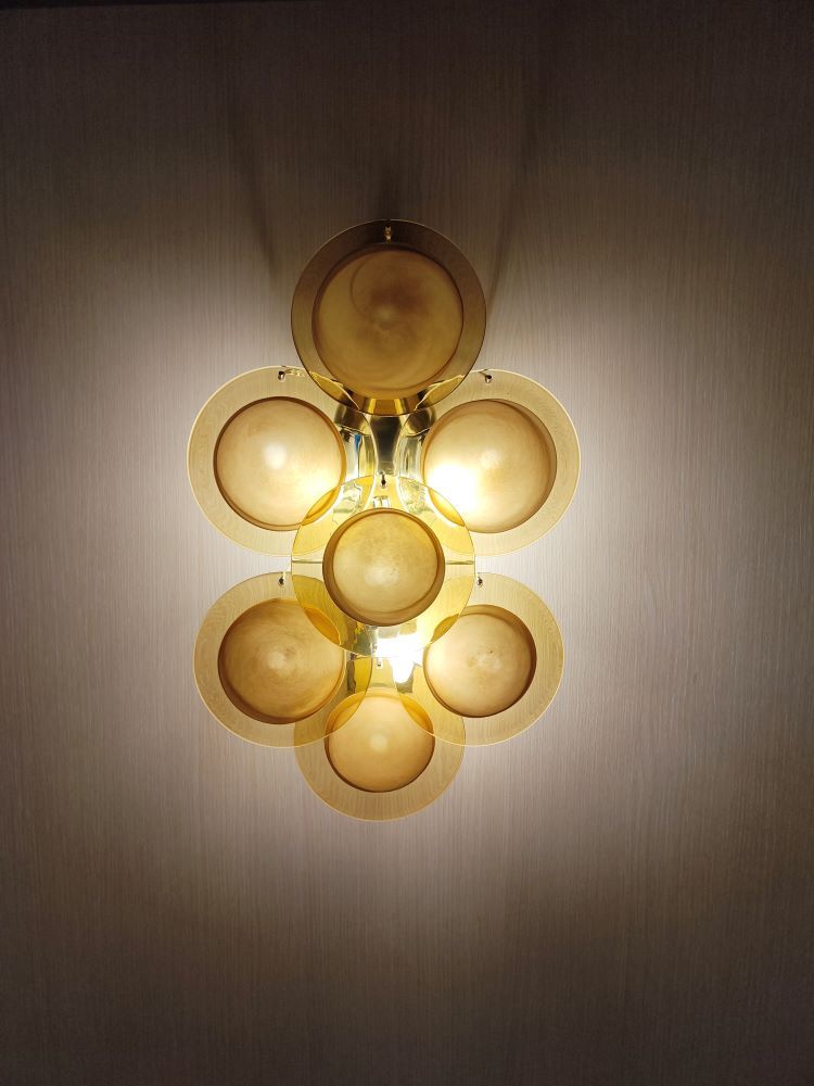 caramel murano discs wall sconce 