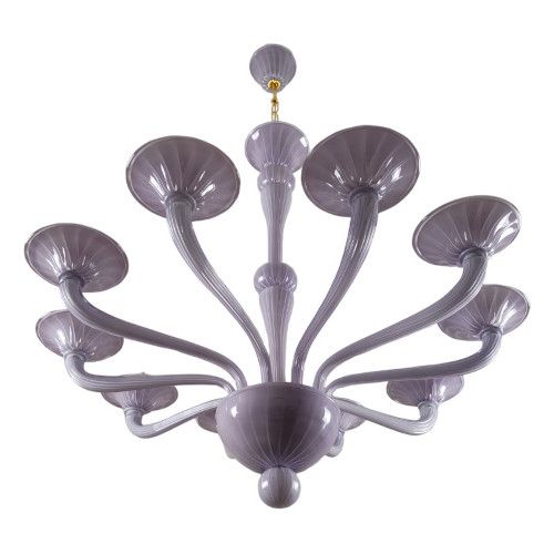 lavender contemporary murano glass arms chandelier