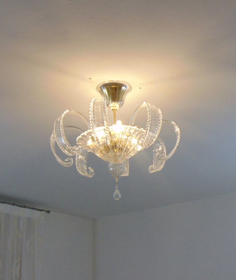 clear glass laeves classic murano flush mount 