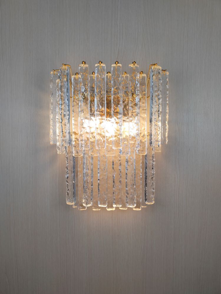 clear murano glass bars wall sconce 
