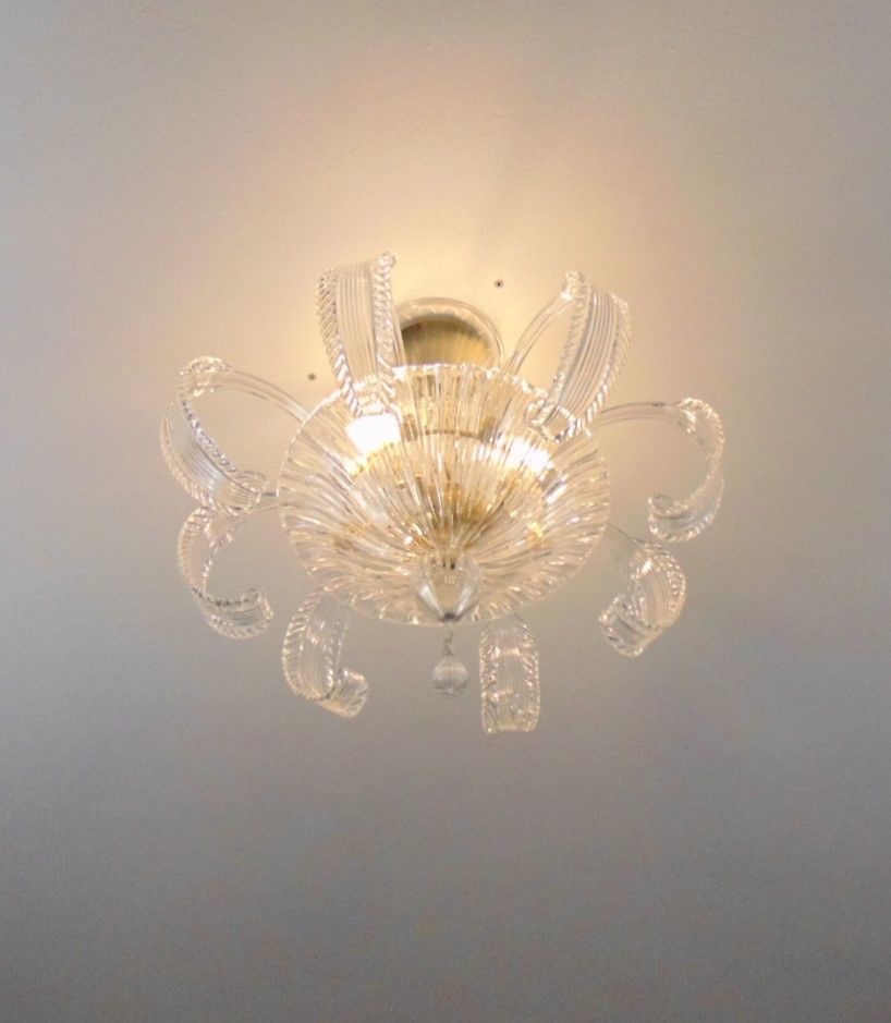clear glass laeves classic murano flush mount 