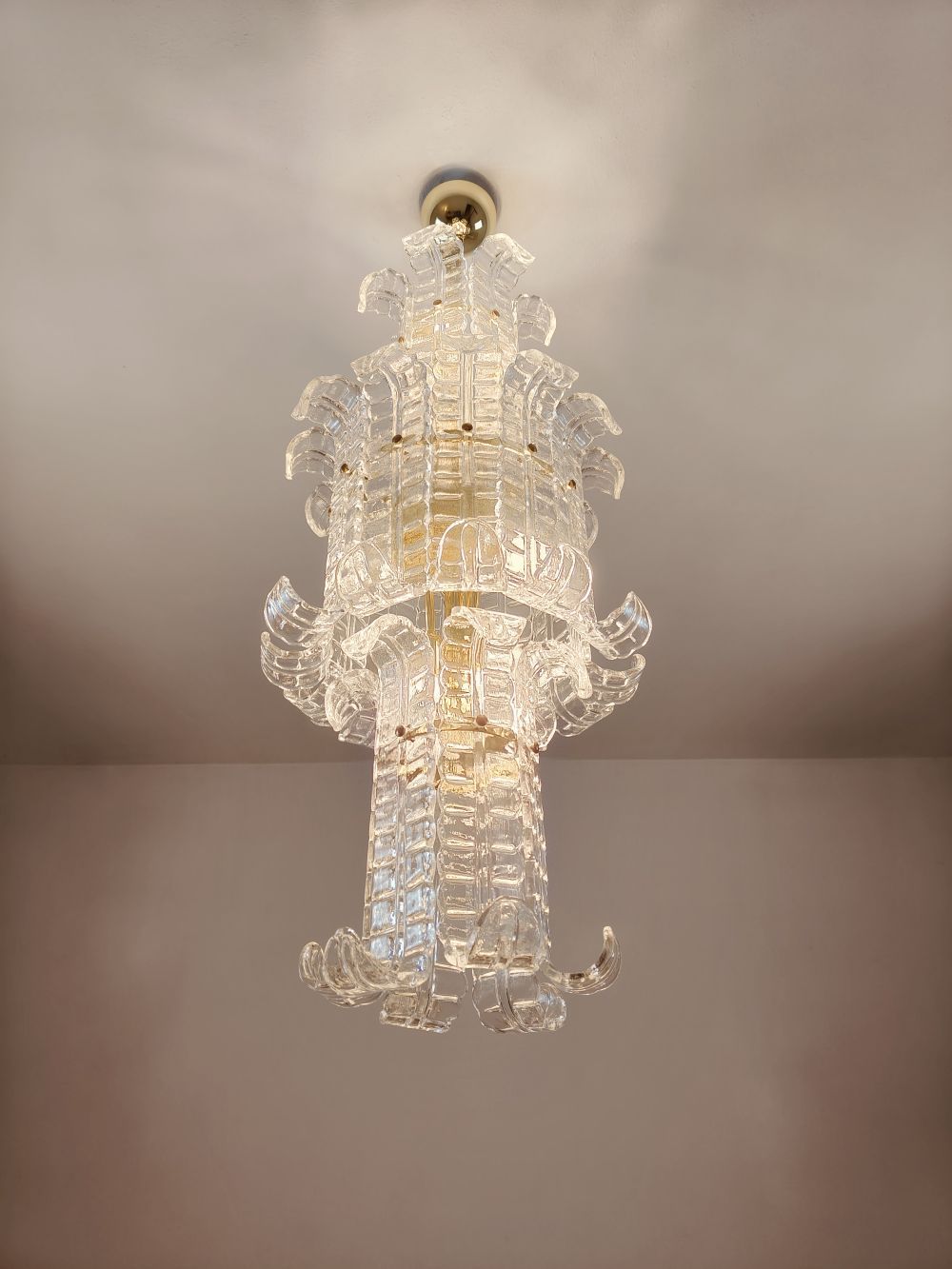 Murano glass Felci long chandelier