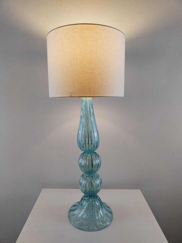 teal and gold murano table lamp