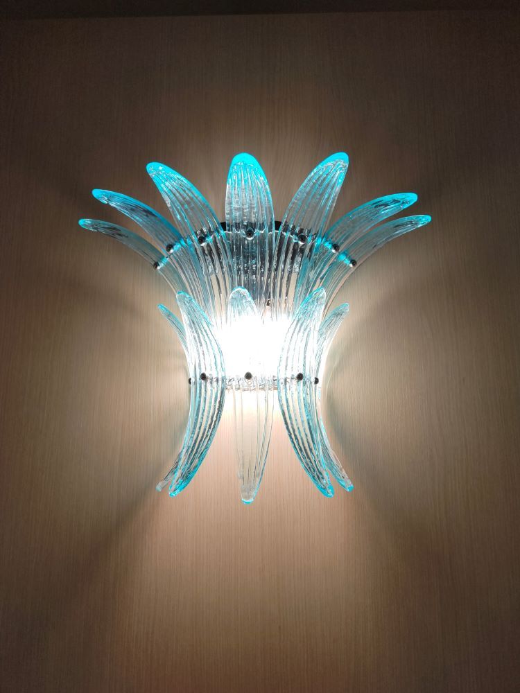 murano palmette turquoise wall sconce 