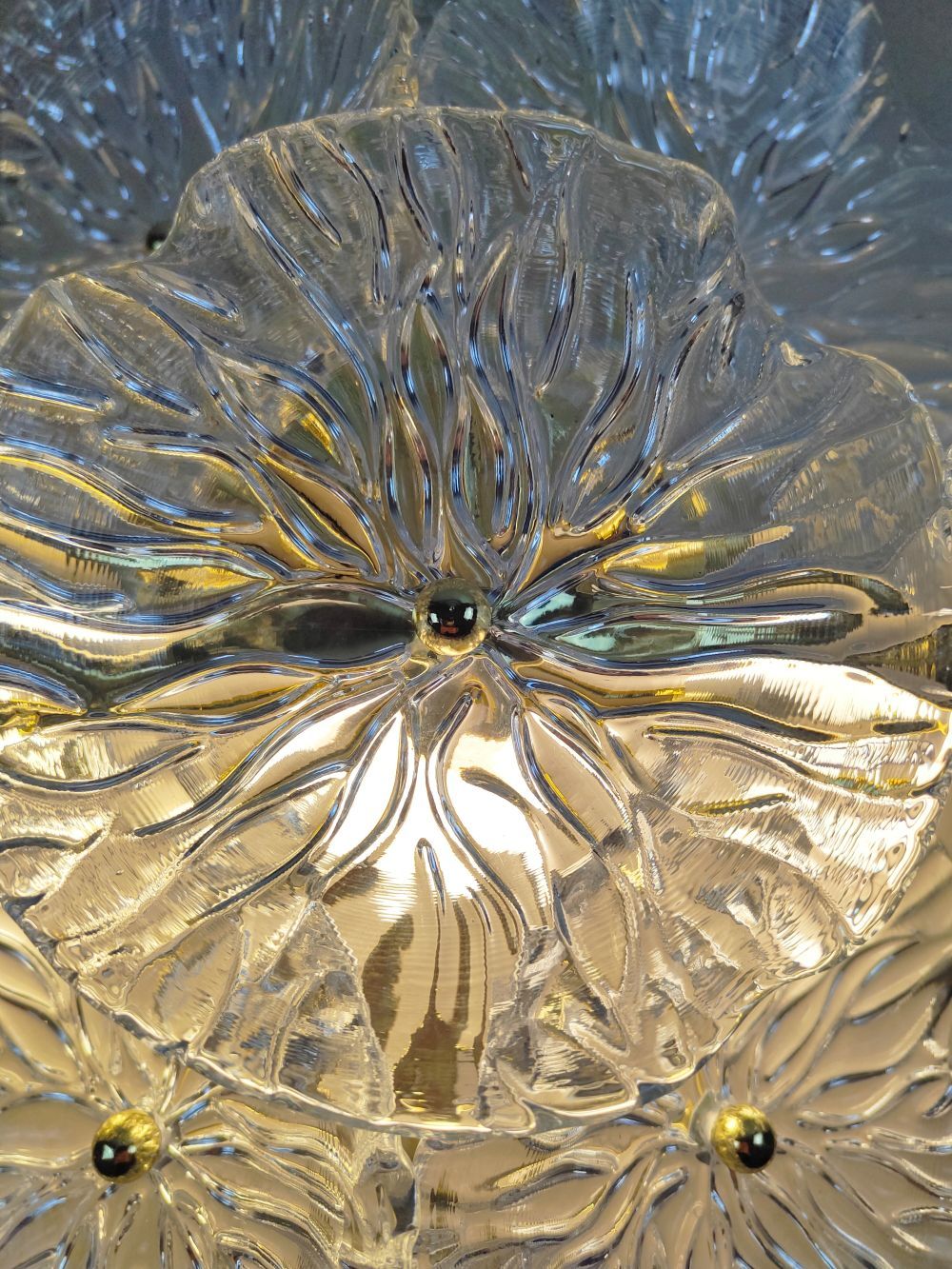 floral clear murano glass wall sconce