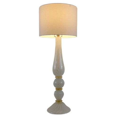  white and gold murano table lamp