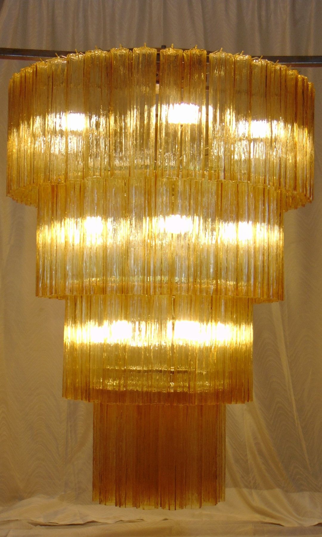 huge amber tronchi murano chandelier 