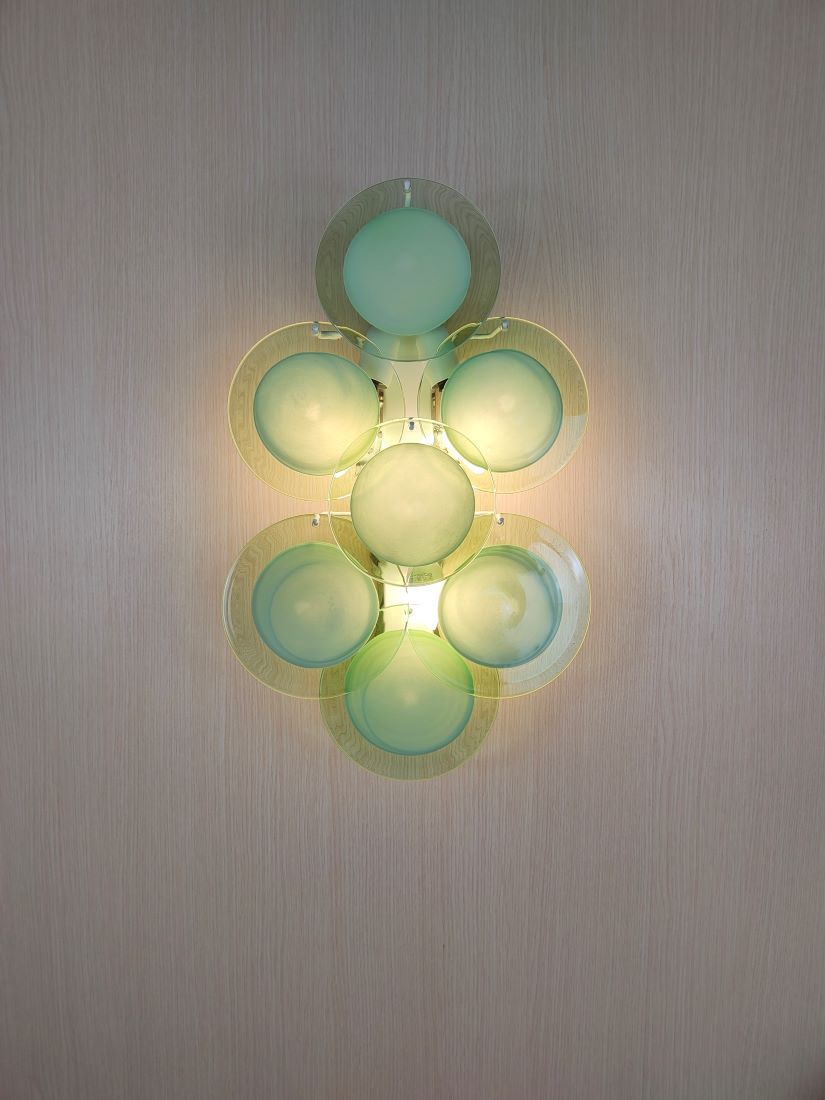 green discs murano wall sconce