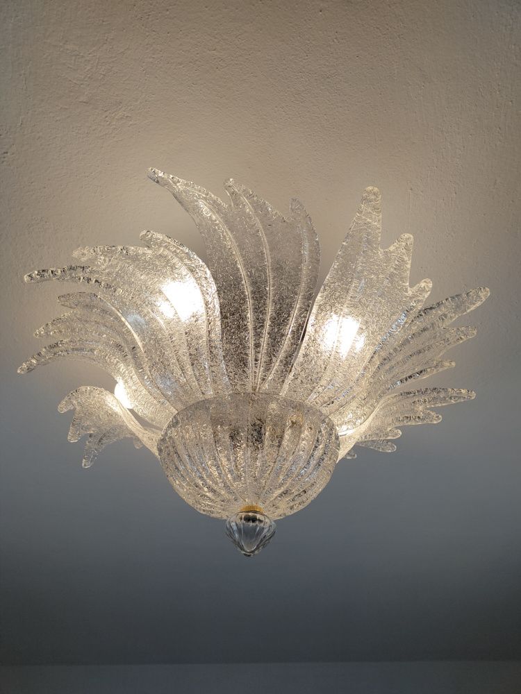 murano glass laeves flush mount 
