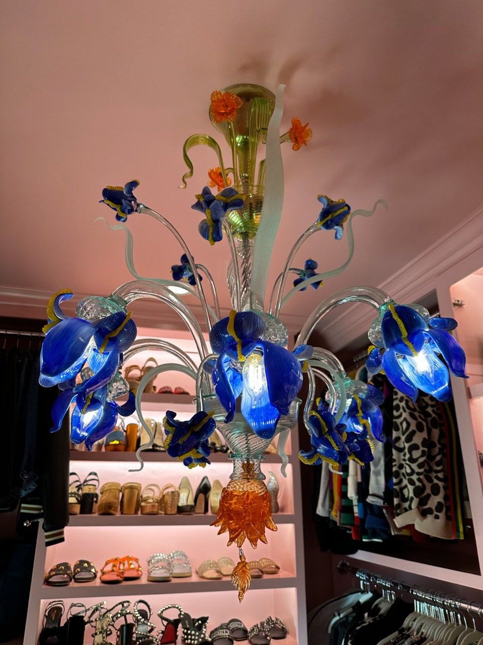 blue tulips murano chandelier