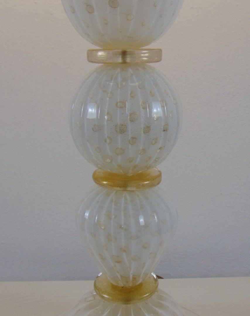 diamond 2 white and gold murano table lamp 