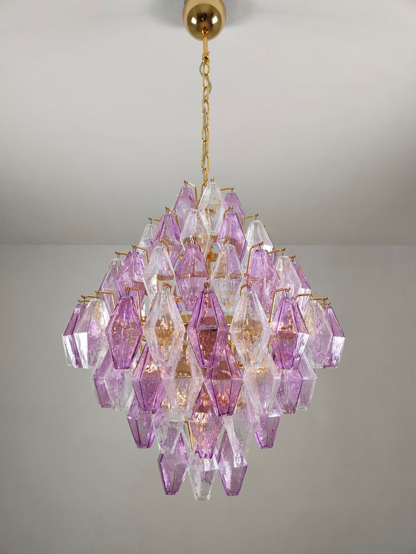 poliedro shaped clear and amethyst poliedri chandelier 