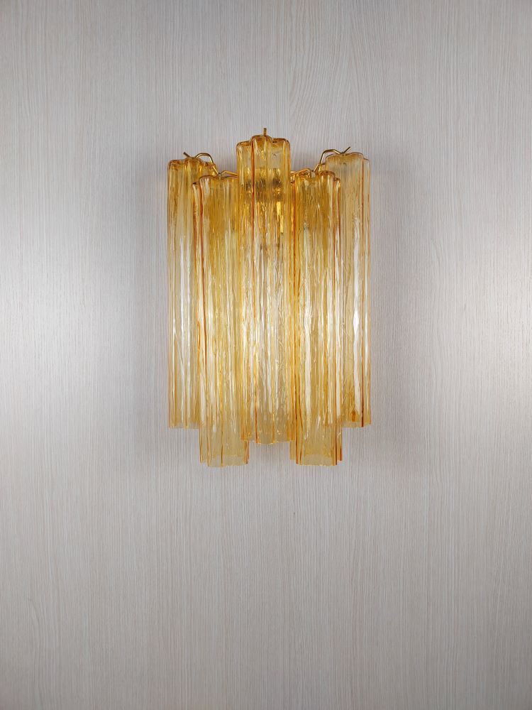 long  amber tronchi murano wall sconce 