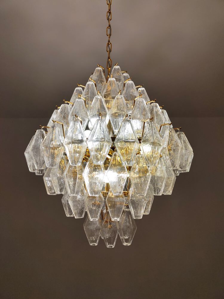 poliedro shape clear poliedri murano chandelier 