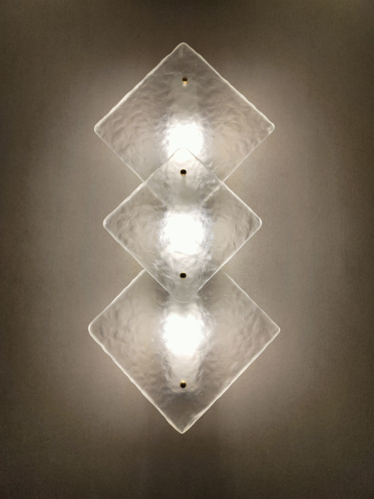 Hammered sandblasted squares wall Sconce 