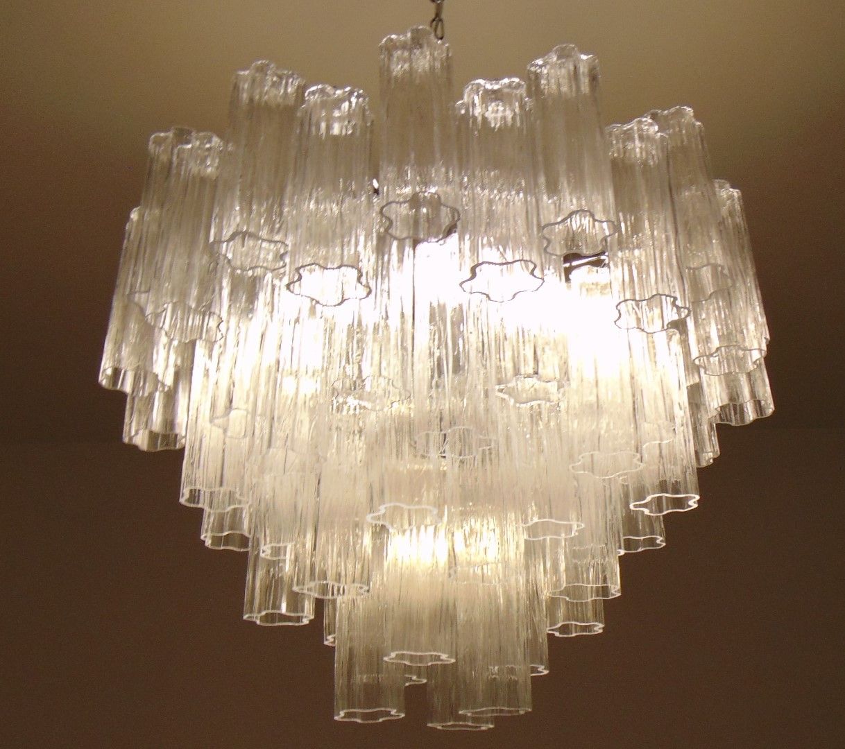 Alternated murano tronchi chandelier