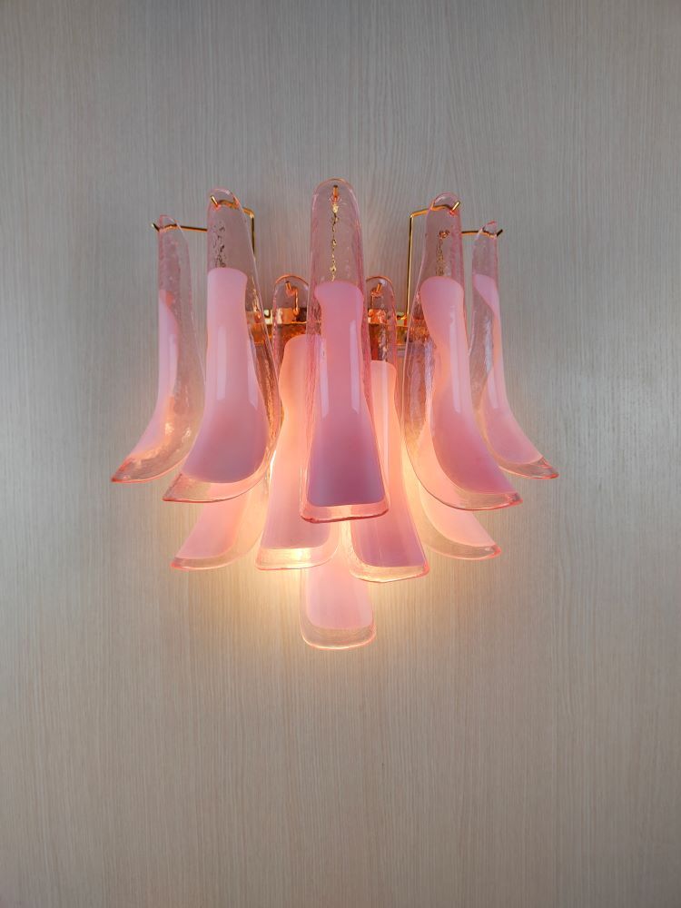large pink sella murano wall sconce 