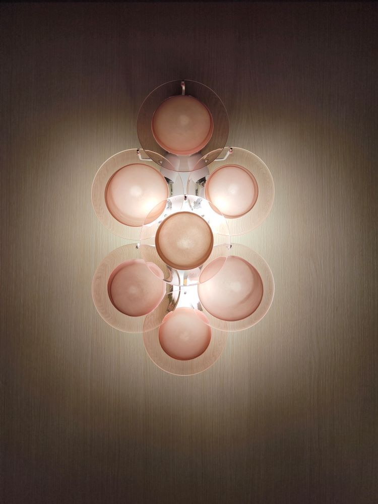 pink murano discs wall sconce 