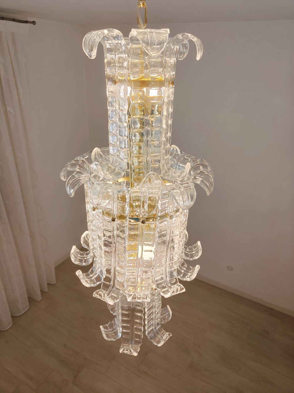 Murano glass Felci long chandelier