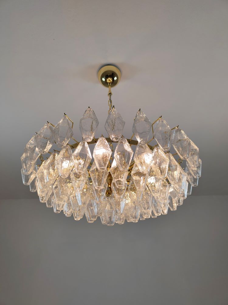 clear flat poliedri murano chandelier